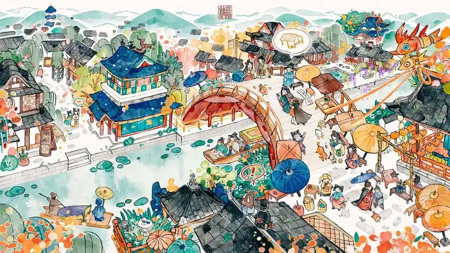 江南百景图 周年贺图|插画|商业插画|道道维 - 原创作品 - 站酷