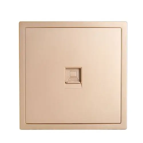 开关插座电脑插座正品86型网线墙壁插座5xd拉丝香槟金色面板