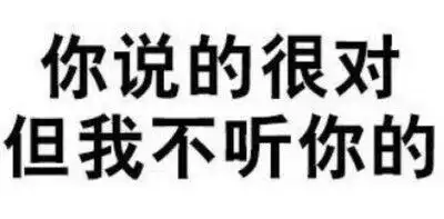 你说的很对,但我不听你的