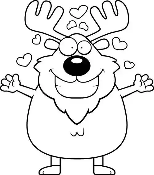 卡通,驼鹿,插画,就绪,给,搂抱