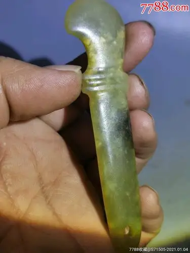 红山文化,老黄玉玉刀,高古玉器红山玉器