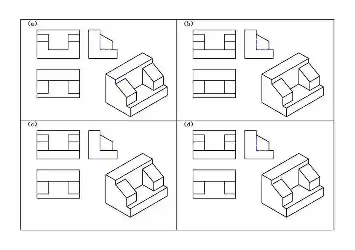 6, 问题:根据物体的立体图判断,哪一组三视图是正确的.