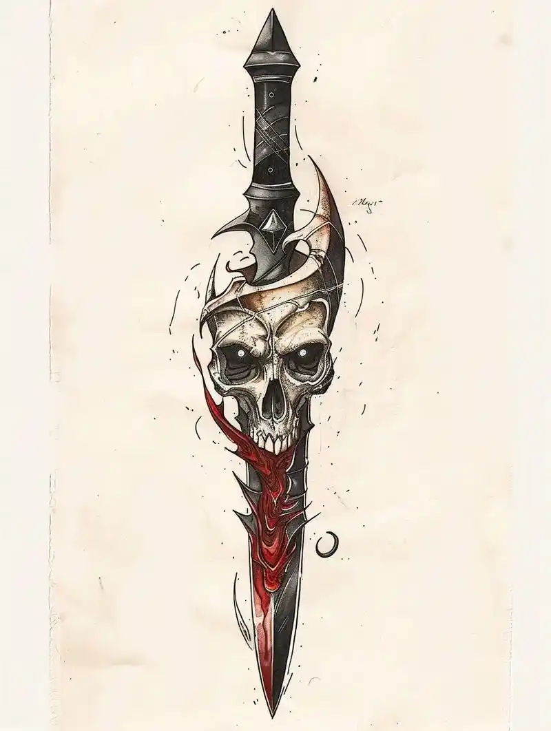 99 匕首纹身,作为一种深受喜爱的纹身图案,它代表着力量,勇气和决断