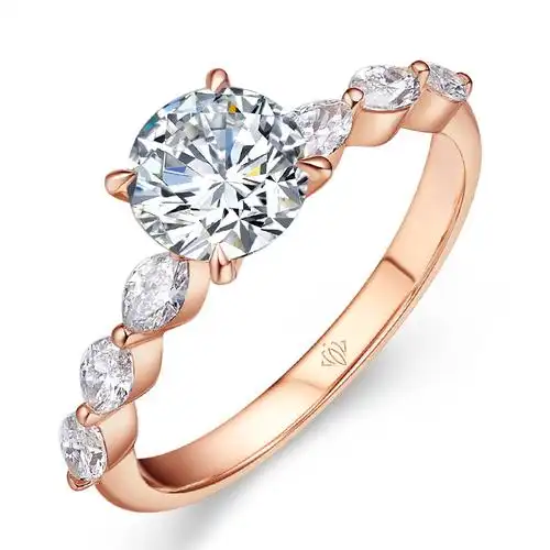 爱之恋18k彩金钻石戒指50分g色vs2净度3ex切工gia双证书