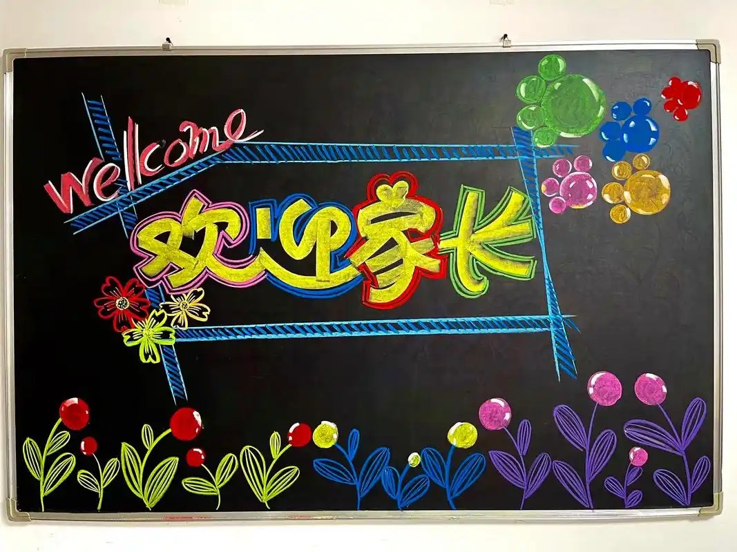 家长会主题板报.#黑板报粉笔画 #粉笔画 #图文伙伴计划 # - 抖音