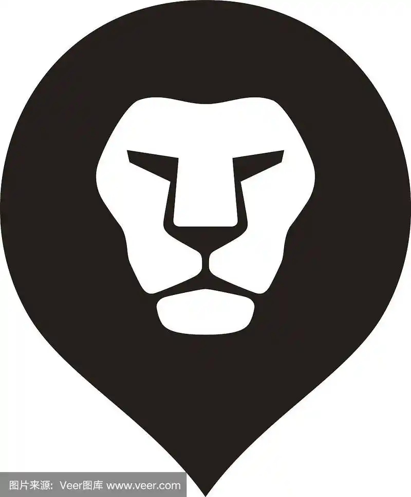 狮子头标志图标,矢量插图