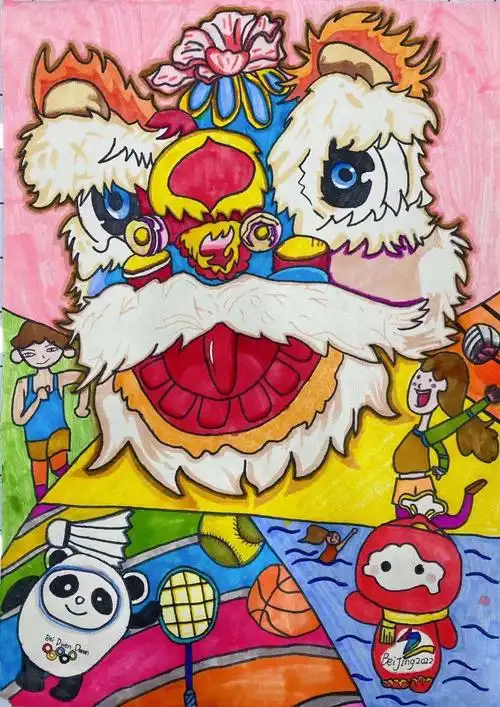 参加奥林匹克冬奥会绘画比赛绘画