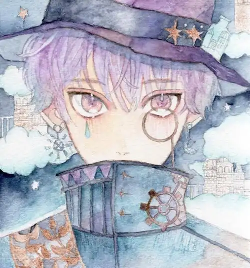 pixiv 头像 少年 水彩 插画