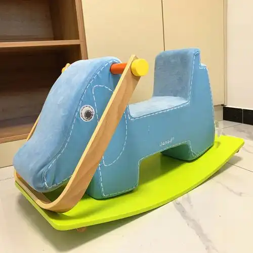 法国janod摇象 实木摇椅婴儿 小木马儿童摇摇车宝宝摇马男女孩