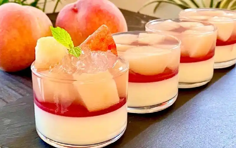 【ch】蜜桃意式奶冻~|how to make panna cotta