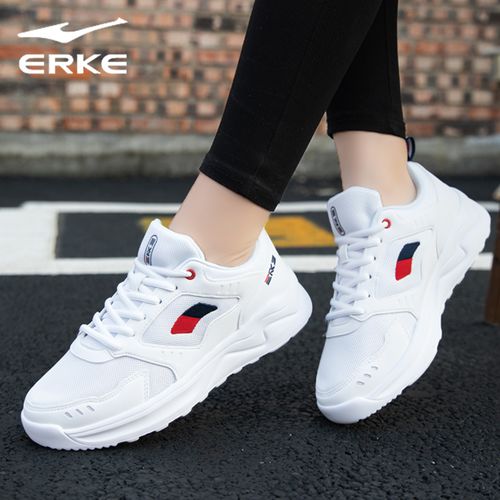 鸿星尔克女鞋2021夏季新款白色轻便软底跑步鞋子跑步鞋