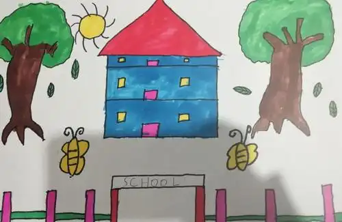 温暖的校园五年级绘画