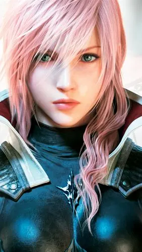最终幻想13雷霆归来,美丽的粉红色头发的女孩