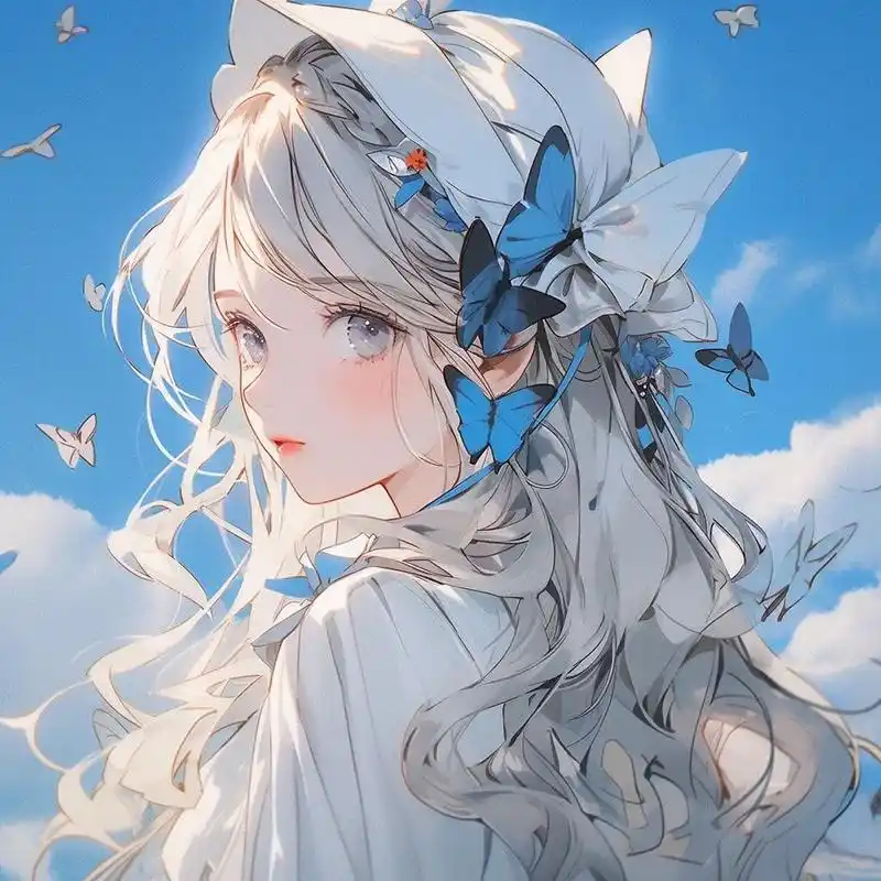 蝴蝶少女,无心风月,独钟自己#头像# #女生头像##微信头像#  #动漫头像