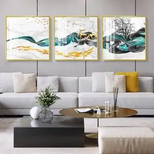 北欧壁画沙发背景墙挂画三联组合客厅装饰画现代简约卧室餐厅简欧