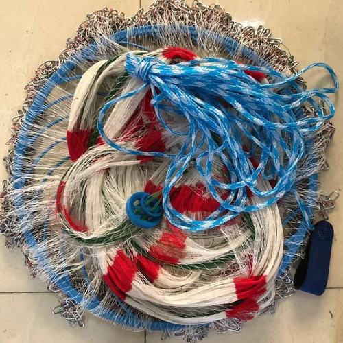 手工大力马线飞盘式撒网手抛网钢拉丝加粗大飞盘抛网捕鱼神器 手工