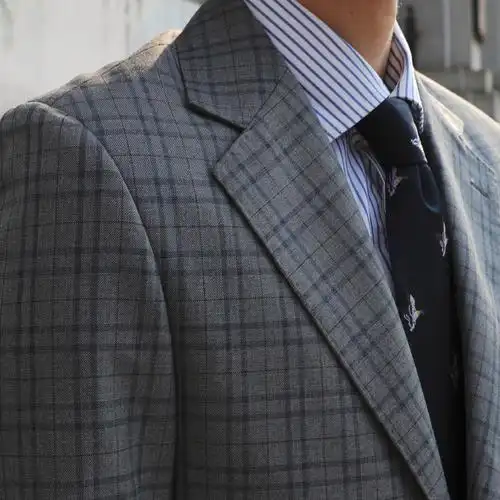 英伦复古时尚雅痞格纹修身小西西装外套格子西服