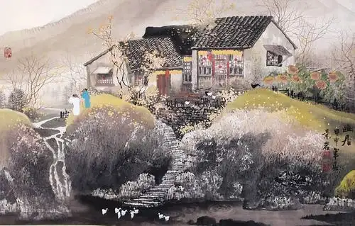 林立水墨写意田园赵景岩的田园风光