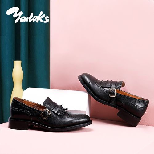 yarloks/雅乐士春季英伦风小皮鞋女一脚蹬休闲鞋 10225013