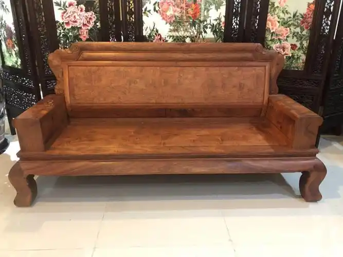 缅甸花梨虎皮纹六件套沙发