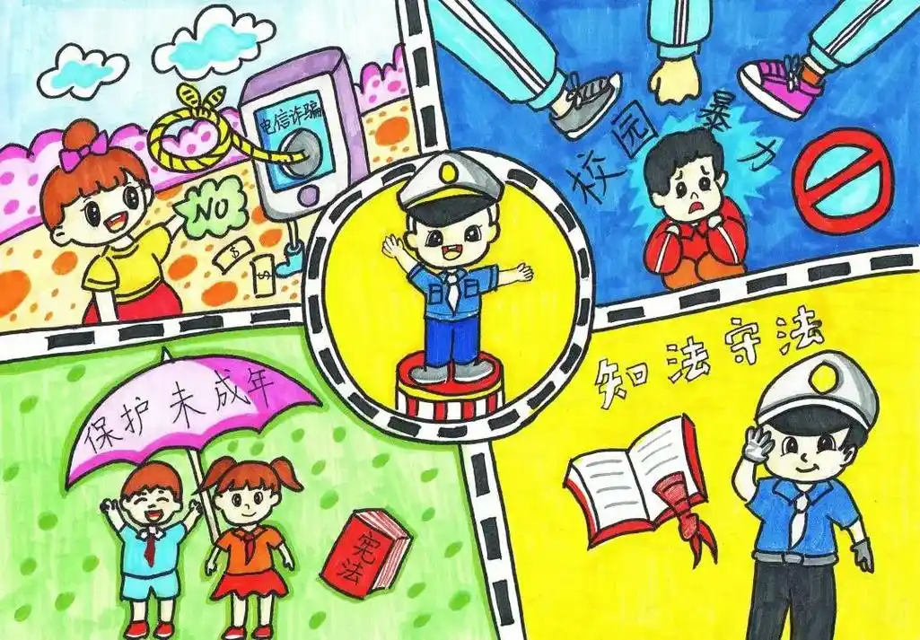 莆阳少儿执笔绘法治——孩子们有"画"说作品展播(一)_澎湃号·政务