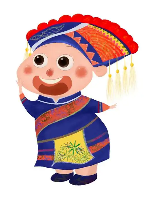 56个名族儿童插画人物(一)