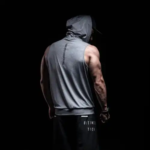 monster guardians 激励系列男子运动健身训练坎肩无袖带帽背心