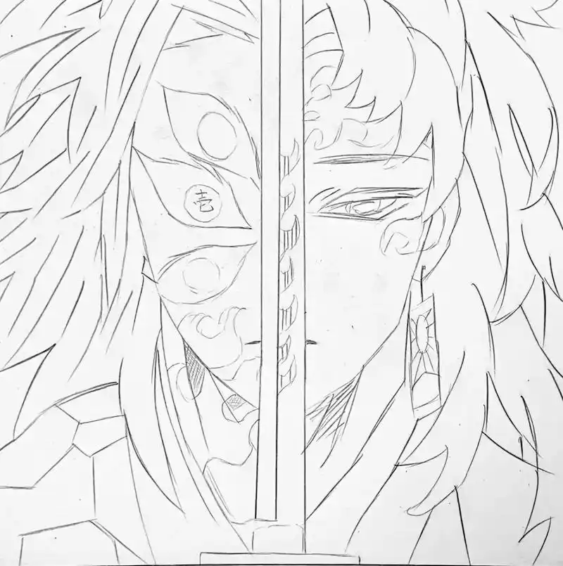 手绘 #鬼灭之刃 #黑死牟 #继国缘一 - 抖音