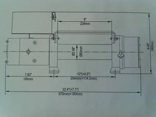 直销9500磅汽车电动绞盘12v24v电动绞盘车用小吊机 起重绞盘