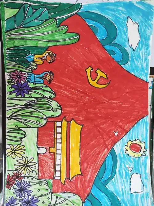 童心向党滨海县第二实验小学一二年级手抄报评比活动