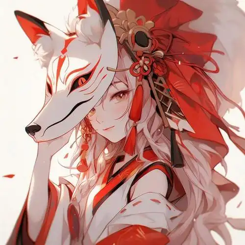 扭扭我发布的第一个作品就是狐狸面具女生头像这次算是同类型复刻嘛