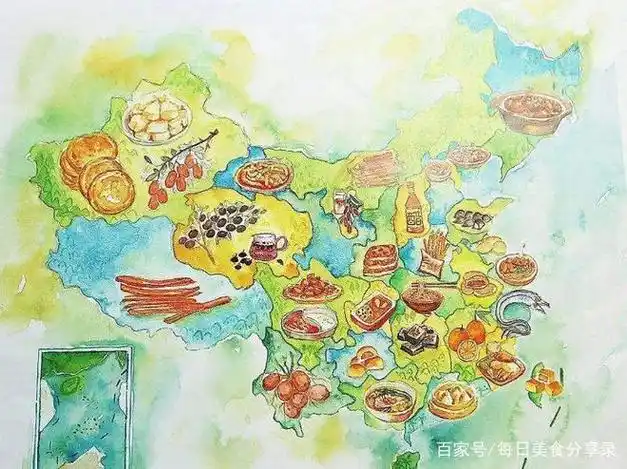 我们中国的面积地域辽阔,美食各种各样,在吃货们的眼中,中国的地图