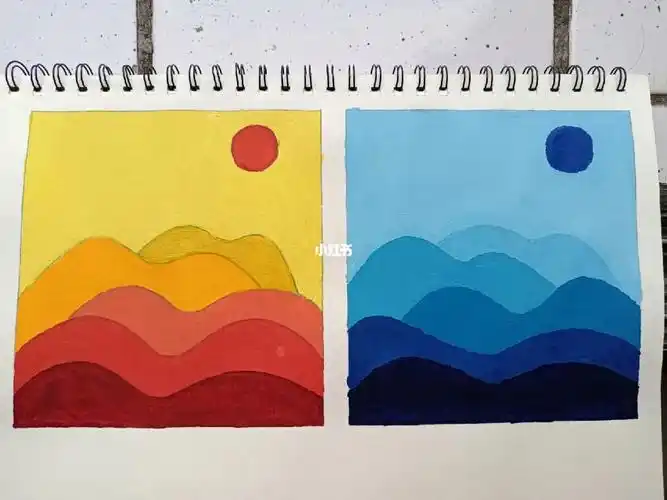 2948908645x#水粉画  #色彩搭配  #色彩构成冷暖  #冷暖色对比画