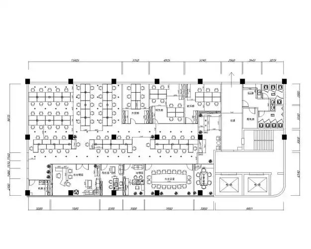 仁恒区广场办公室装修设计施工图 效果图