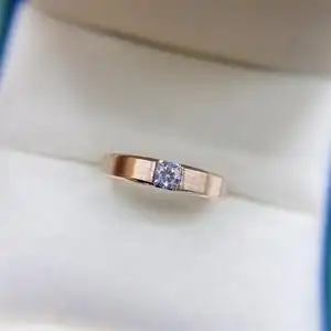 18k玫瑰金30分钻石男戒定制拉丝工艺莫桑石戒指au750戒托空托镶嵌