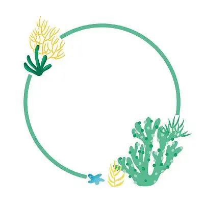 绿色卡通海洋元素小清新边框png素材海洋边框