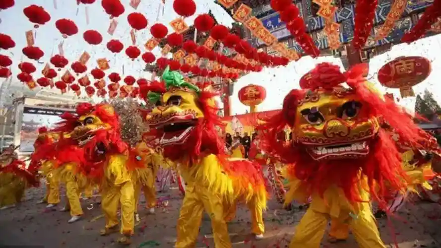 大年初一看民俗,舞狮舞龙闹新春