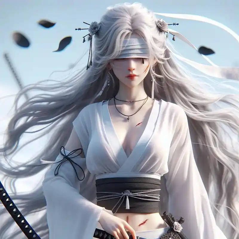 白衣蒙眼唯美女侠#情感古风 #古风 #国漫美女 #女侠 #古 - 抖音