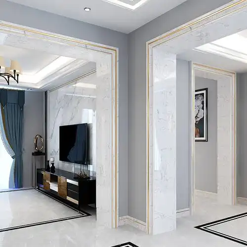 极简边门套包大理石线条客厅垭口不锈钢铝合金石材腰线