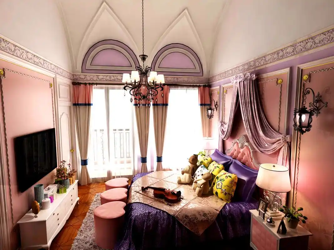 漂亮的"公主房"装修效果图,还女儿一个"公主梦"
