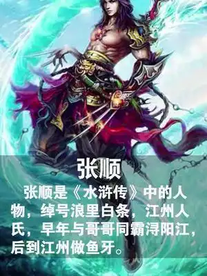 水浒英雄谱之天损星"浪里白条"张顺抖音小助手