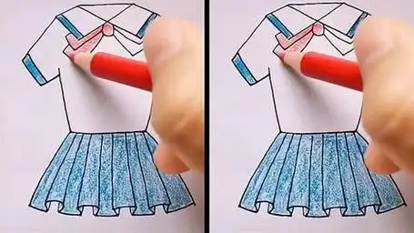 学生校服简笔画,一看就会