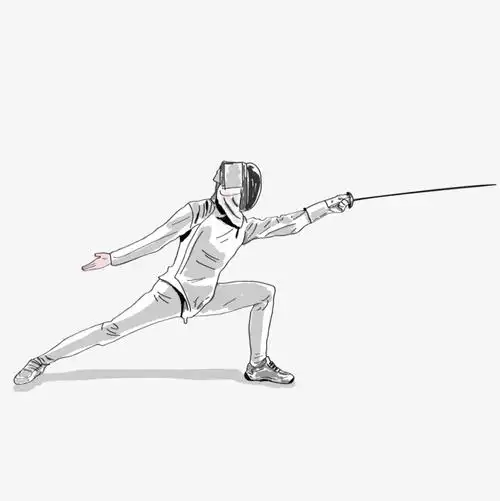 运动健身卡通击剑矢量图