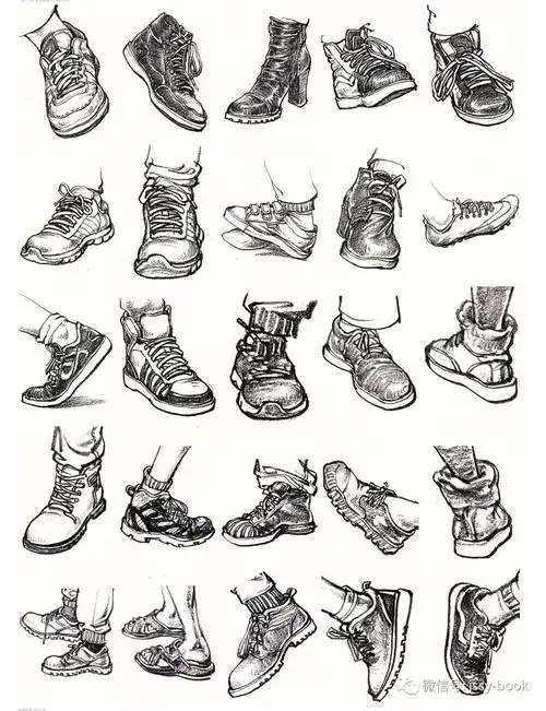 速写鞋子画法