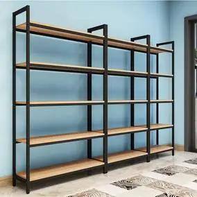 简易书架简约落地置物架现代客厅铁艺展示架创意办公室隔断储物柜
