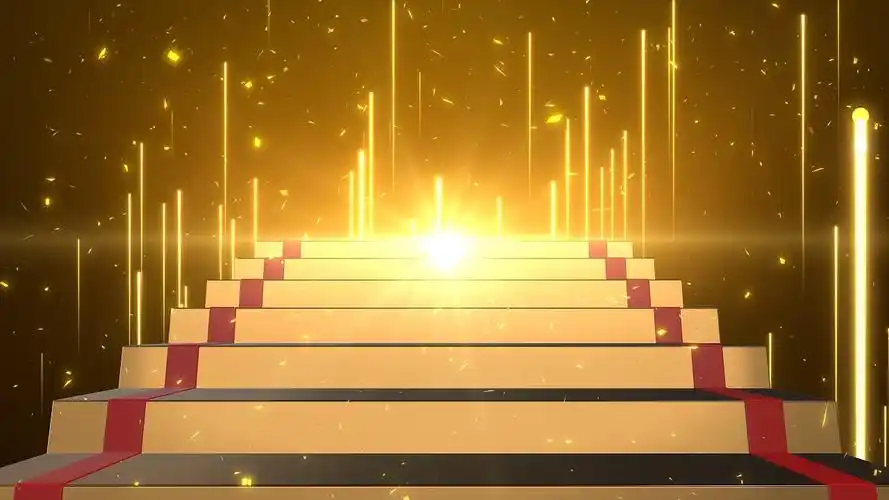 4k荣耀接替璀璨星光大道华丽背景星光大道阶梯背景