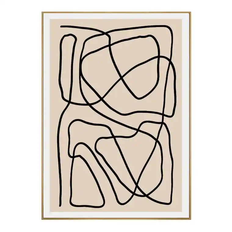 现代极简抽象线条装饰画丹麦小众抽象壁画缠绕ins风北欧装饰画 - 抖音