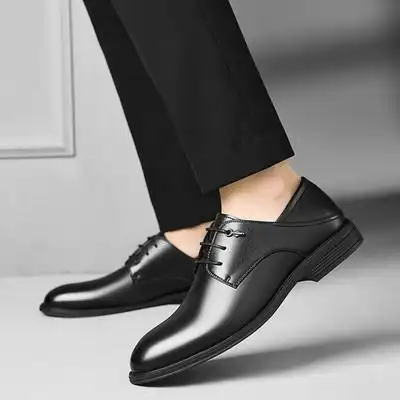 稻草人男鞋夏季新款男士商务正装潮流百搭休闲鞋通勤鞋子真皮鞋男