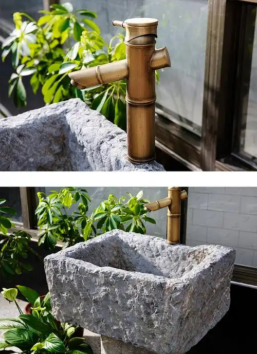 老石槽洗手盆石头水槽洗手池圆形户外庭院水盆洗衣槽拖把池室外 单个