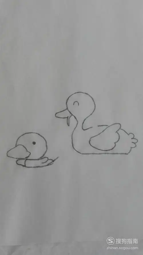 如何画鸭妈妈和鸭宝宝的简笔画优质